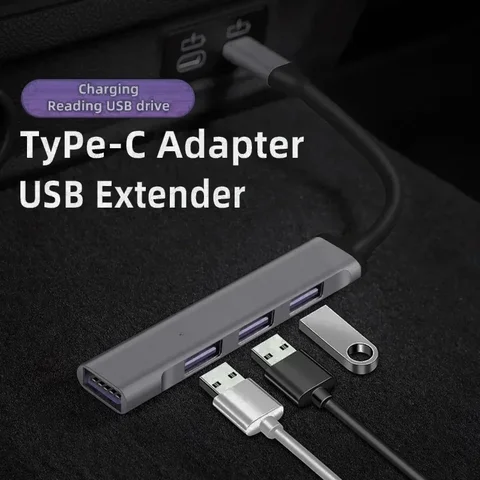 Автомобильный 4-портовый USB-концентратор, высокоскоростной мульти-сплиттер типа C, аксессуары для Toyota GR Sport GR Gazoo Racing Rav4 C-HR