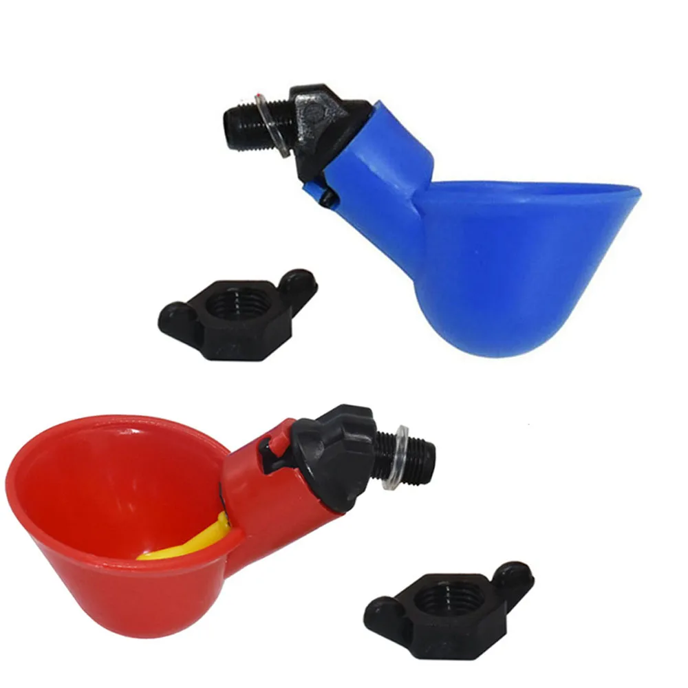 

50Pcs Automatic Chicken Water Cup Waterer Bowl Kit Farm Poultry Waterer Drinking Water Feeder for Chicks Duck Goose Turkey Quail