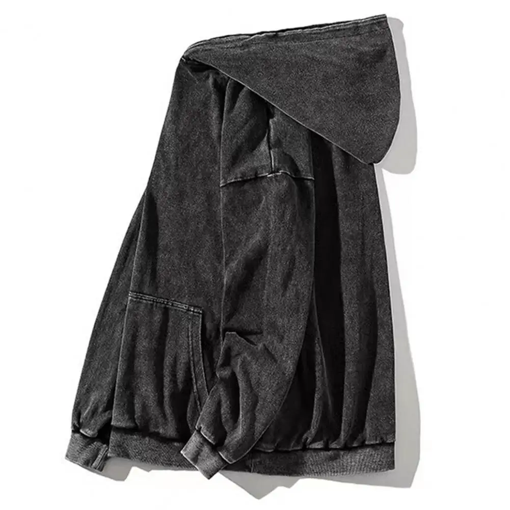 

Hooded Top Vintage Unisex Hip Hop Streetwear Pullover Thick Loose Hoodie with Big Patch Pocket for Men Women Hooded Hoodie