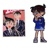 c2760 detective conan manga lapel pins for backpacks enamel pin anime japanese brooch for clothes briefcase badges backpack gift