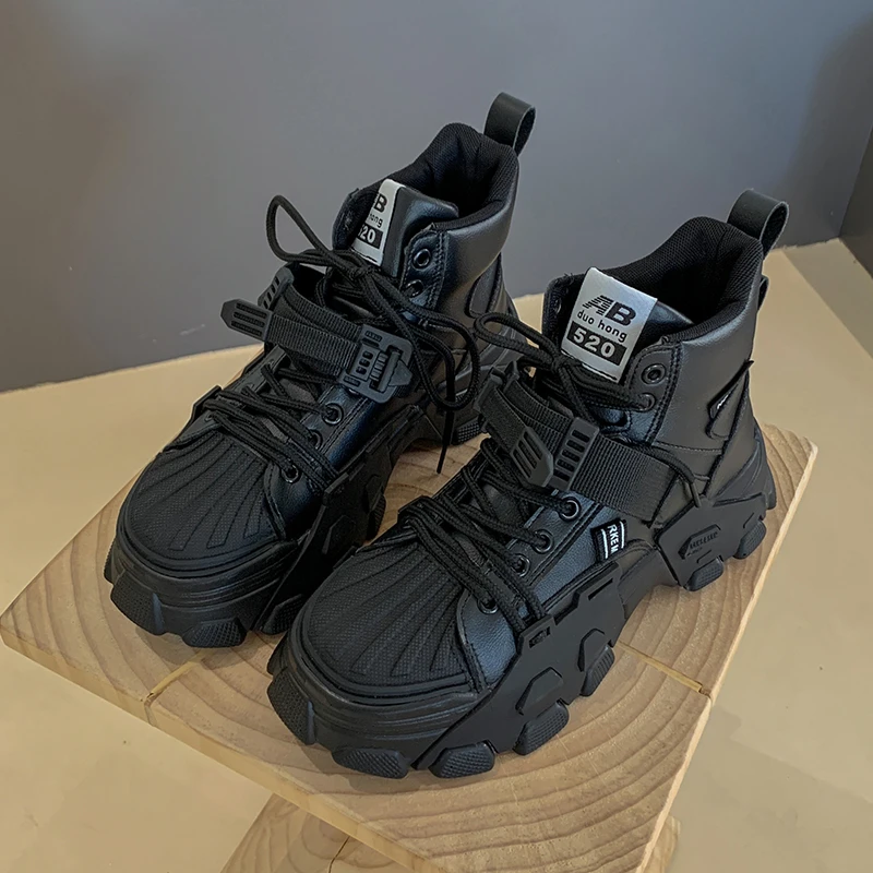 

Genuine Leather Shell Toe High-Top Shoes for Women 2022 Spring New Muffin Platform Dad Shoes Best-Selling Leisure Sports Shoes