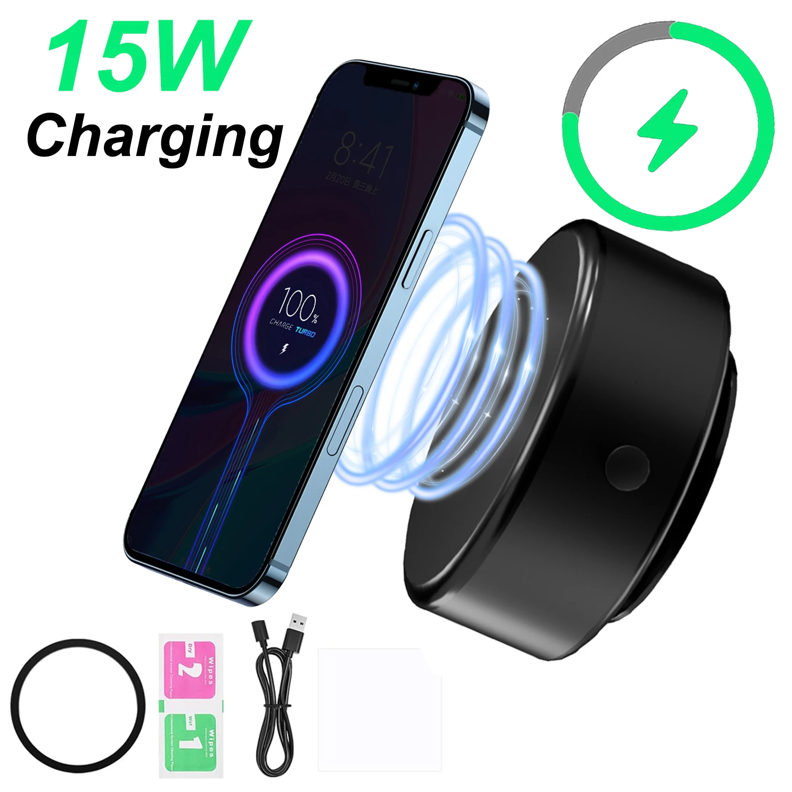 Двусторонний магнитный держатель для телефона автомобиля 15 Вт магнитное