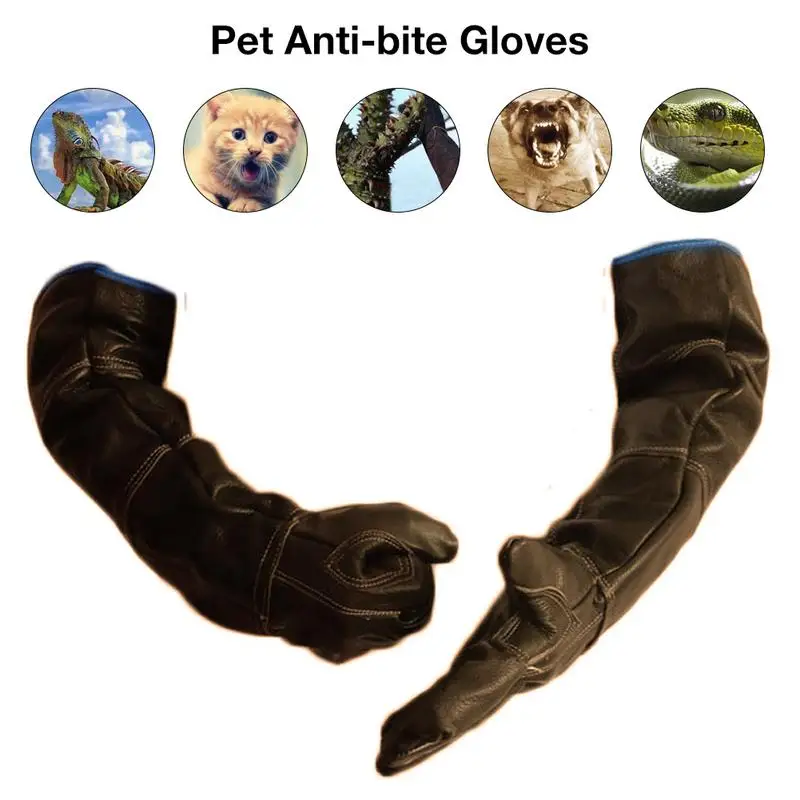 

Upgraded Pet Gloves Beauty DOG CAT Bath Gloves Strengthen Leather Thickened Cowhide Bite-proof Gloves Anti-dog Pet Gardening