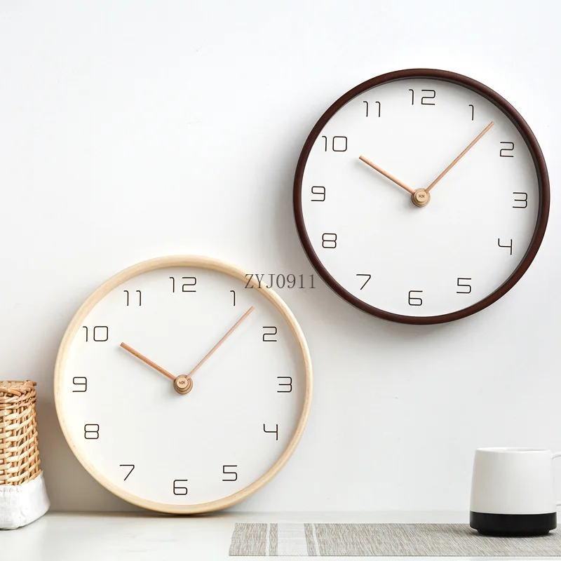 Настенные часы из цельного дерева для гостиной креативные современные