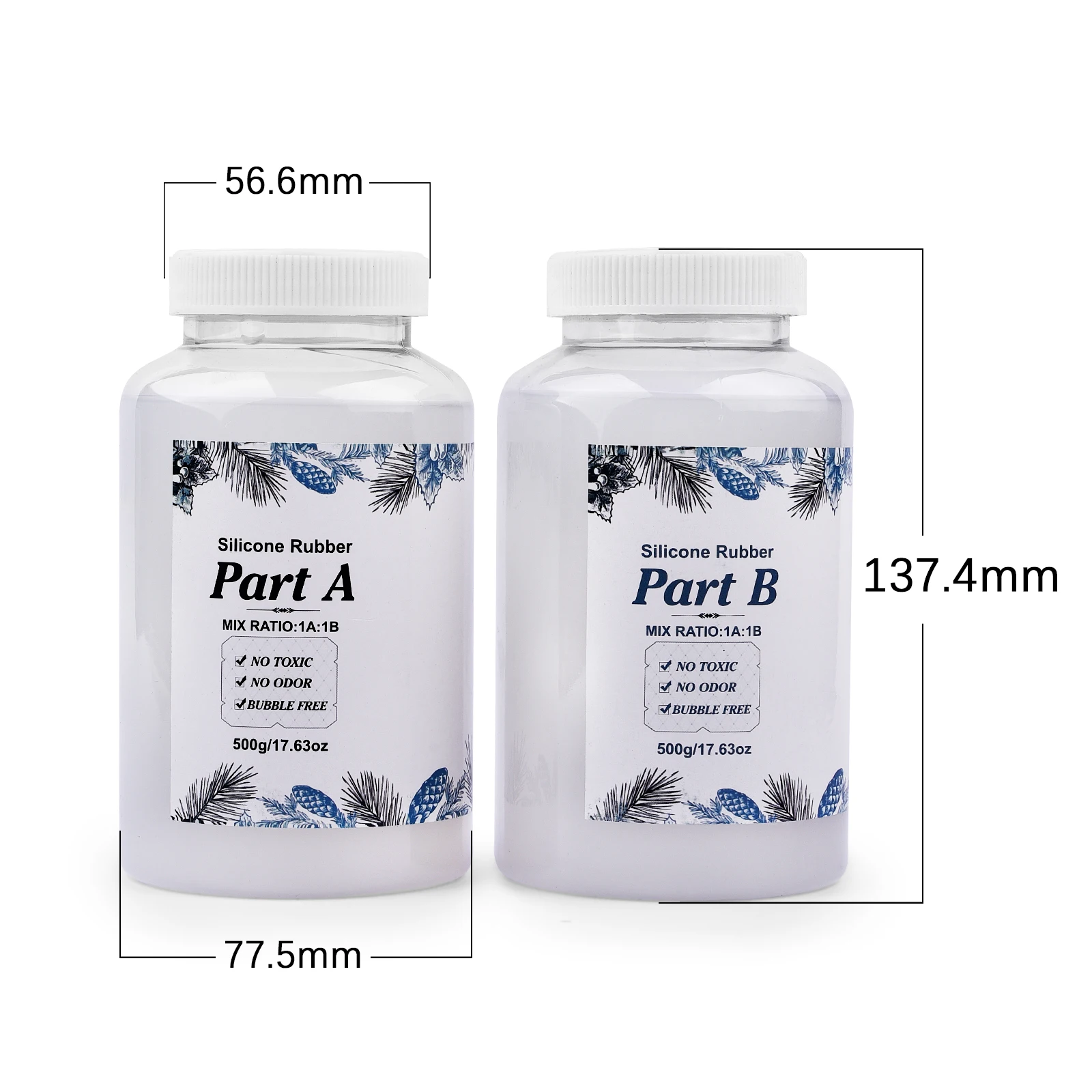 200/500 г/1000 г силиконовая форма жидкость AB 1:1 резина простая в использовании