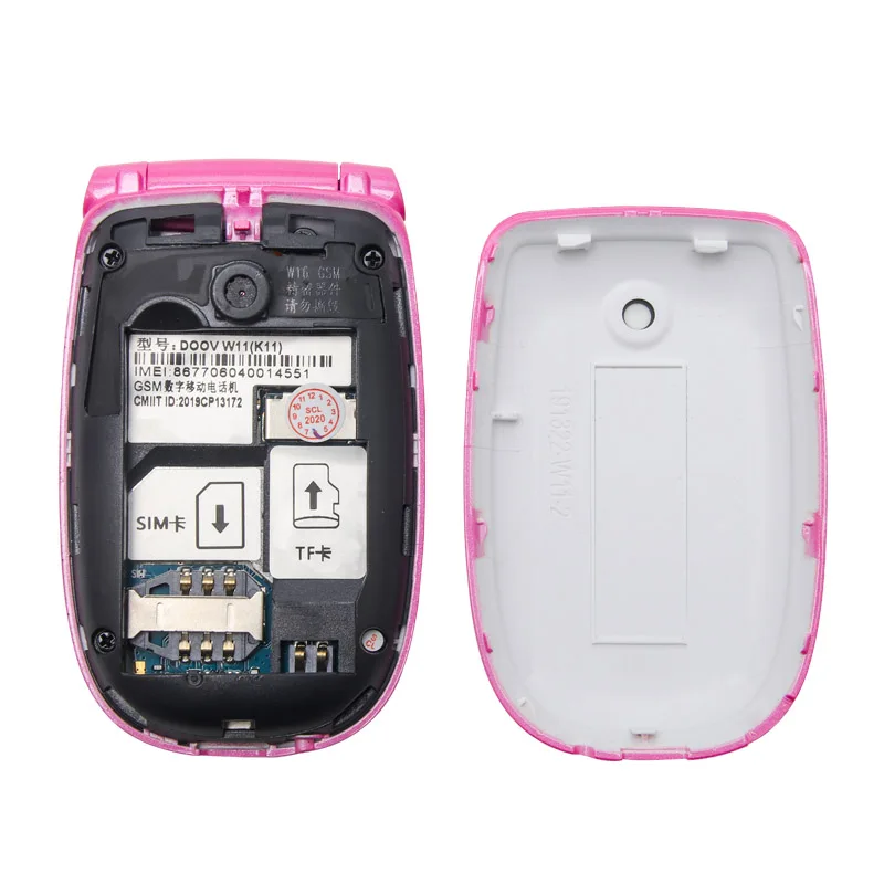 UNIWA DOOV W11 GSM 2G Mini Flip Phone 0.08MP Rear Cameras 1.44