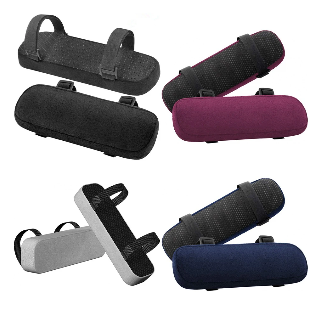 

1 Pair Soft Chair Armrest Portable Adjustable Removable Computer Stool Arm Support Cushion Pad Accessory Purple