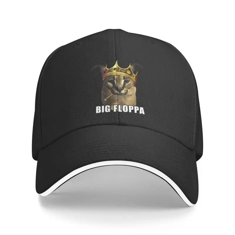 

New Personalized Big Floppa Rapper King Crown Poppa Meme Baseball Cap Sports Men Women's Adjustable Caracal Cat Dad Hat Summer