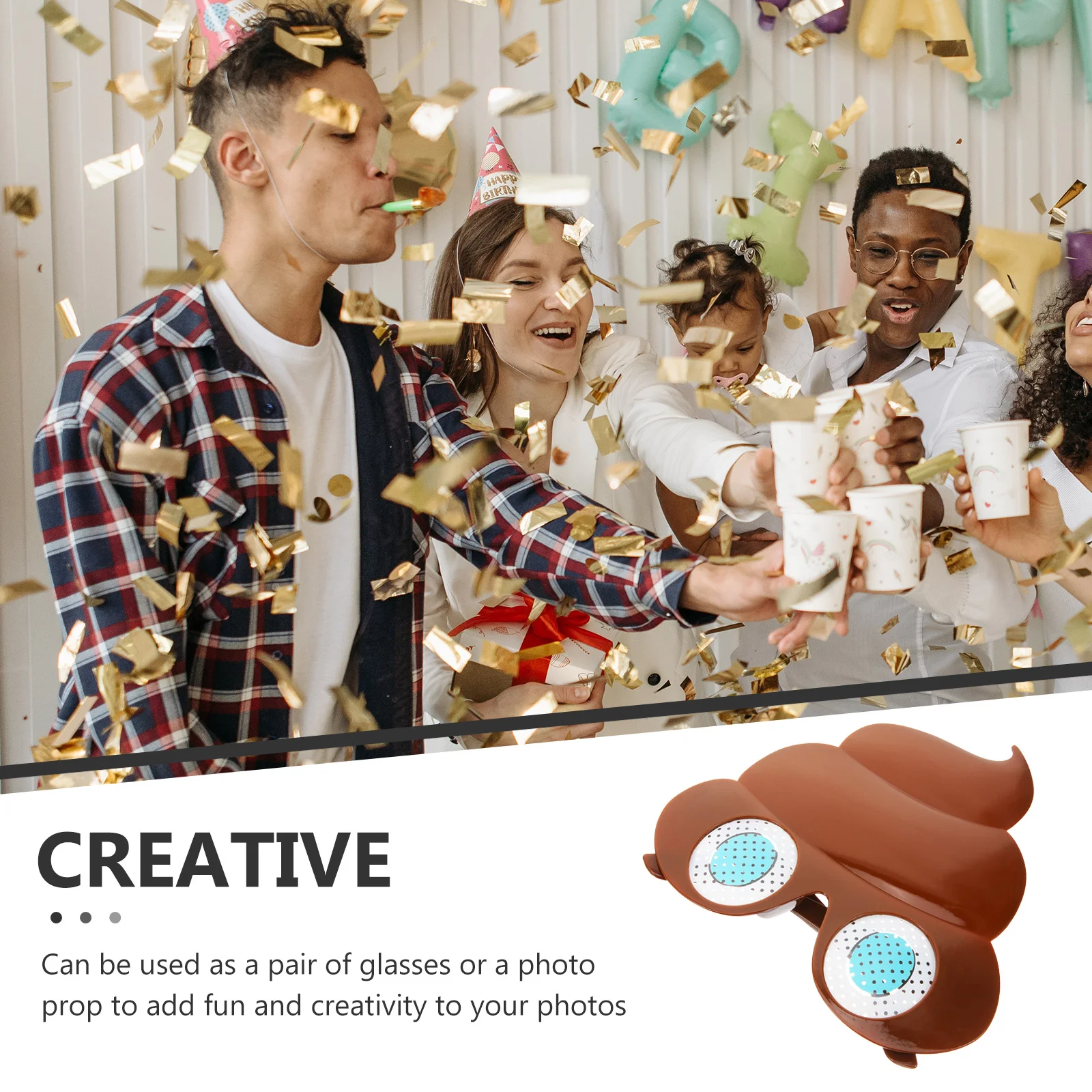 Необычные очки в стиле какашки УНИКАЛЬНЫЕ Солнцезащитные крутая одежда для