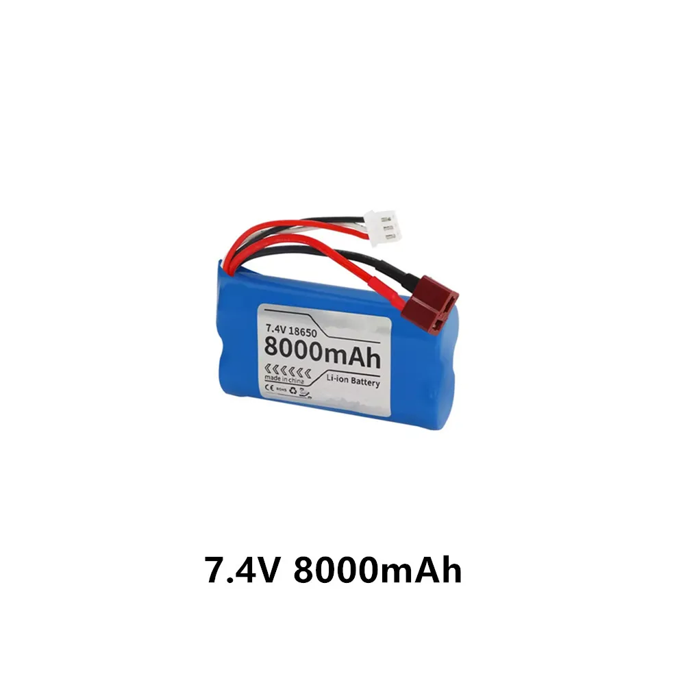 Фото Аккумулятор 7.4V 8000mAh / Зарядный кабель для: MJX 14302 MJX 14303, аккумулятор для радиоуправляемых машинок, разъем T-типа №2