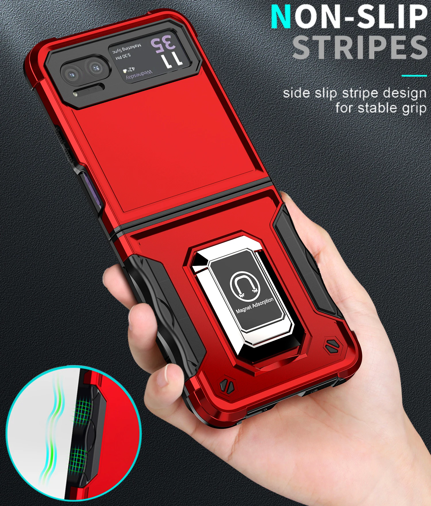 Чехол для Motorola Moto Razr 40 автомобильный магнитный держатель роскошная броня