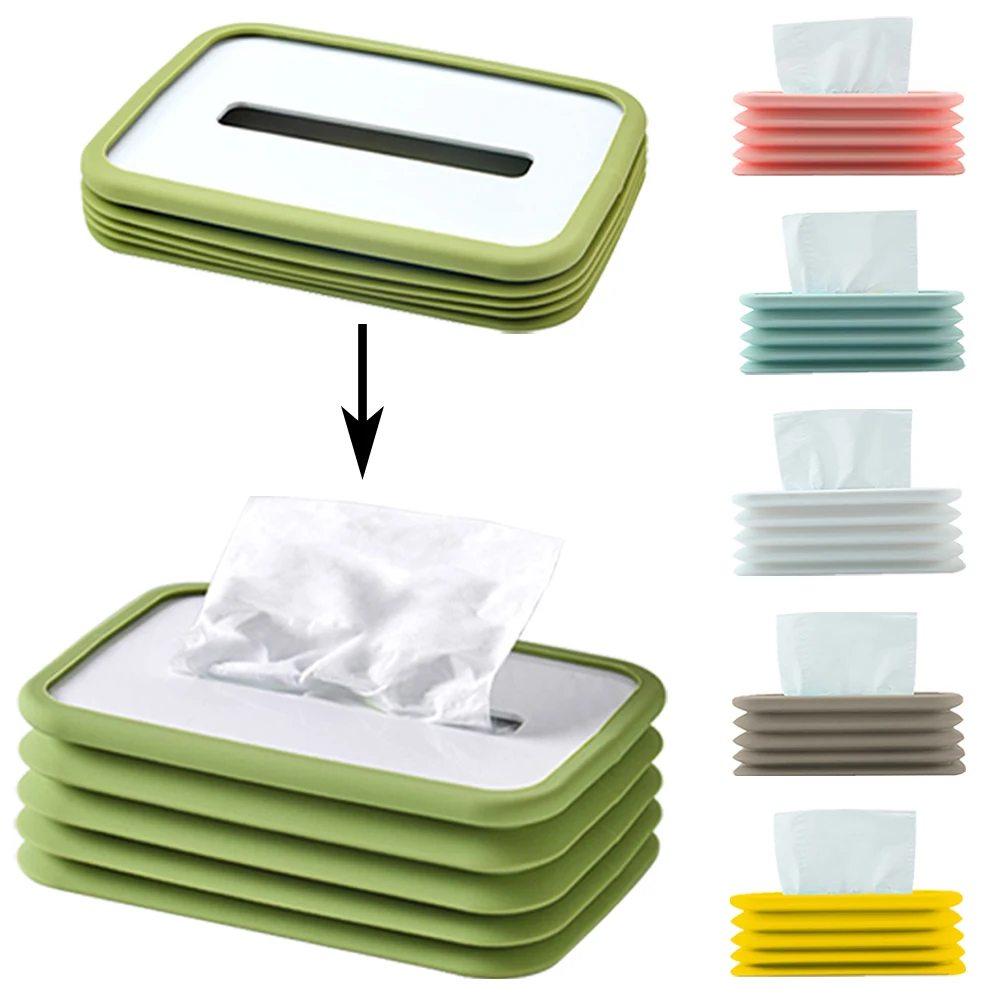 Tissue Storage Boxes Case Folding Napkin Tissue Holder Organizers For Bedroom Livingroom Decor Portable Car Tissue Box Holder