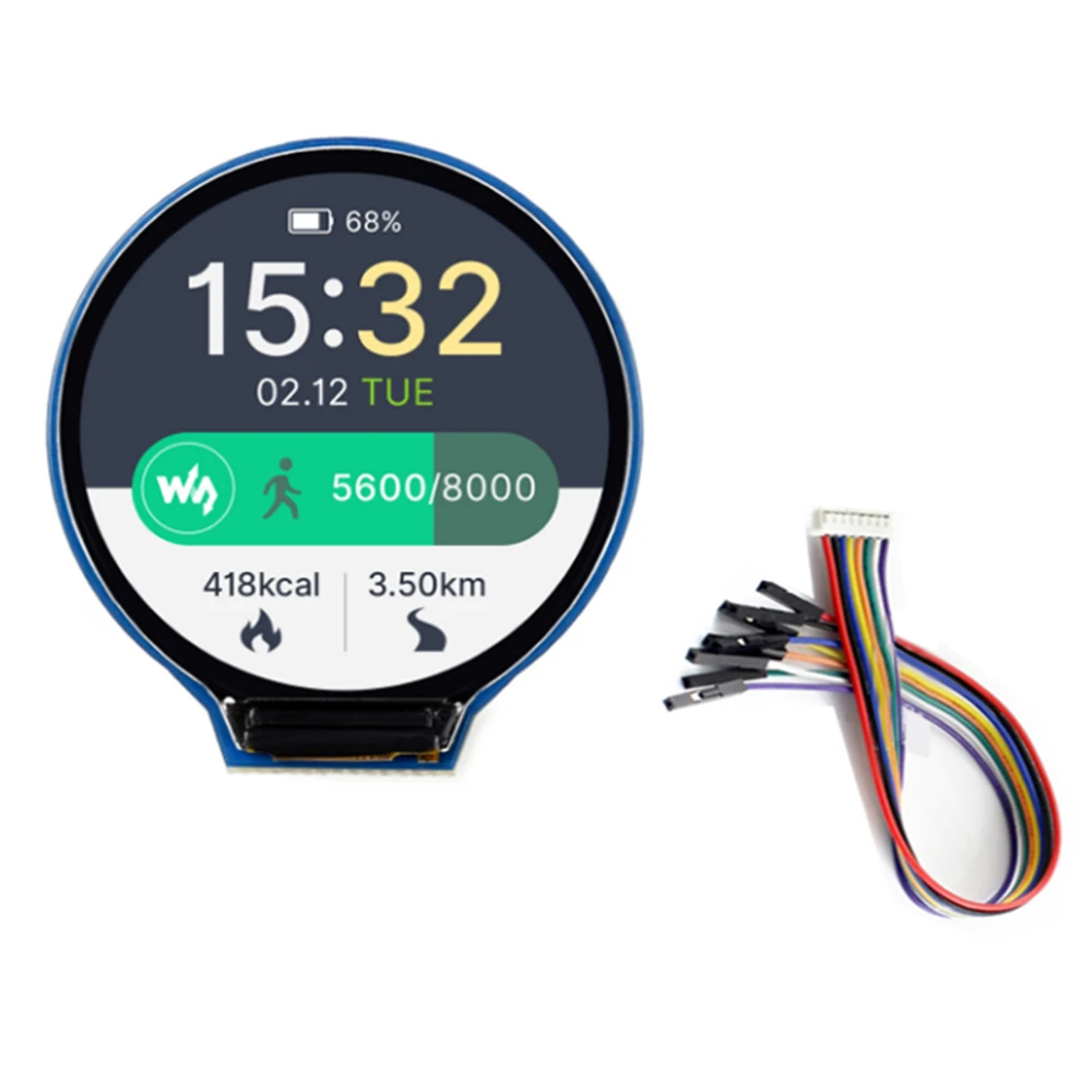 

1.28inch Round LCD Display Module, 65K RGB, 240×240 Pixel Display