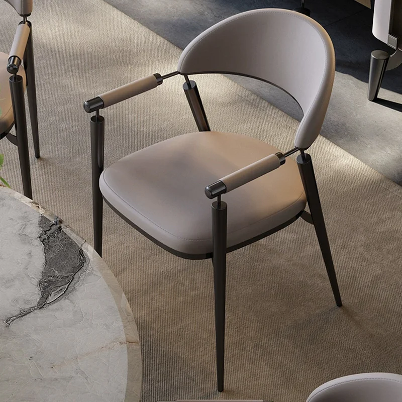 

Home Chairs For Kitchen Nordic Modern High-end Dining Chair Designer Creative Back Chair Light Luxury Leather Office Chair