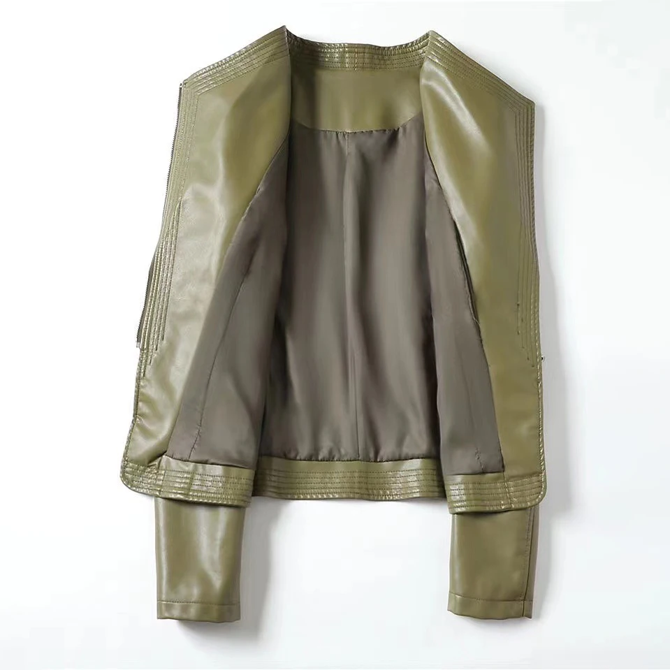 Женское пальто из натуральной кожи маленькая кожаная куртка овчины с лацканами