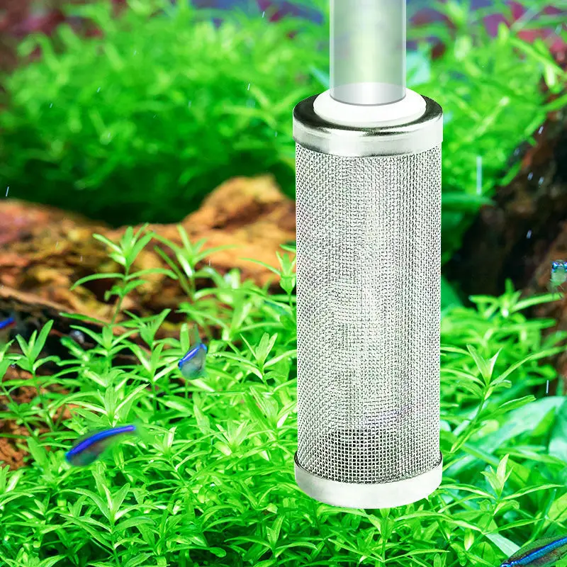 

Fish Tank Filter Stainless Steel Inlet Case Mesh Shrimp Nets Special Cylinder Filters Inflow Inlet Protect Aquarium Accessories