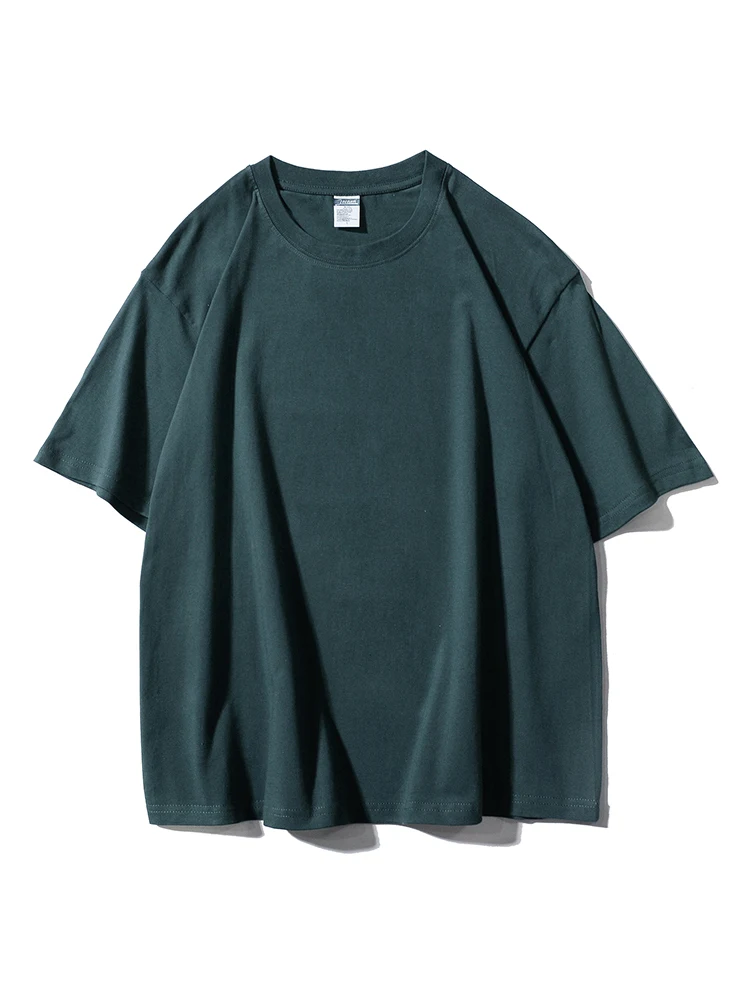 Fashion Brand American 240G Heavy round Neck Short sleeve T-shirt Men and Women Summer Solid Loose Cotton Retro Mountain Half...