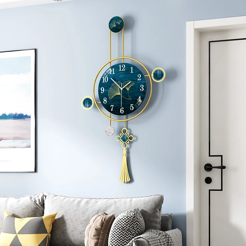

Metal Large Watch Wall Art Mechanism Chinese Style Luxury Digital Creative Watch Wall Silent Reloj Cocina Wood Home Watch ZP50BG