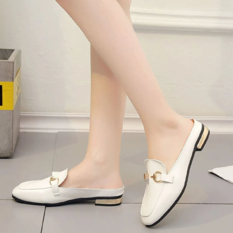 

Новинка Лето 2022, сандалии Baotou для ленивых, обувь на плоской подошве и полутапочки, модная женская обувь