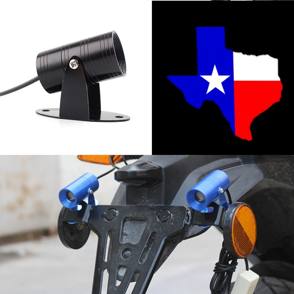 

1 Pieces Texas Logo LED Flag Tail Light Universal Motorcycle Laser Ghost Shadow Spotlight Laser Projector