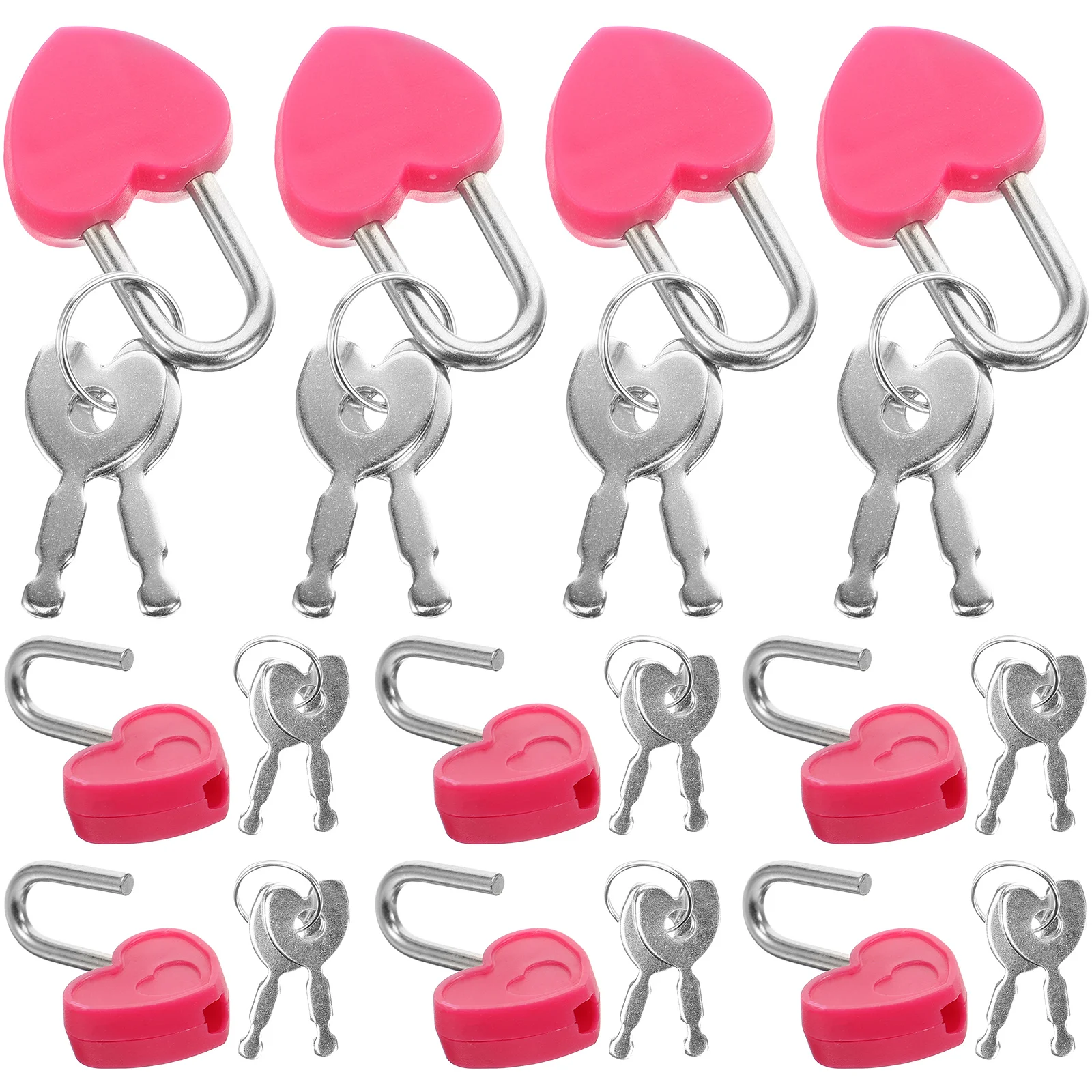 

24 Set of Small Piggy Bank Padlock Heart Shaped Container Padlock Mini Diary Book Lock