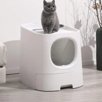 top entry closed cat litter box with drawer anti splash intelligent cat toilet litter box deodorant pet products sand box cats