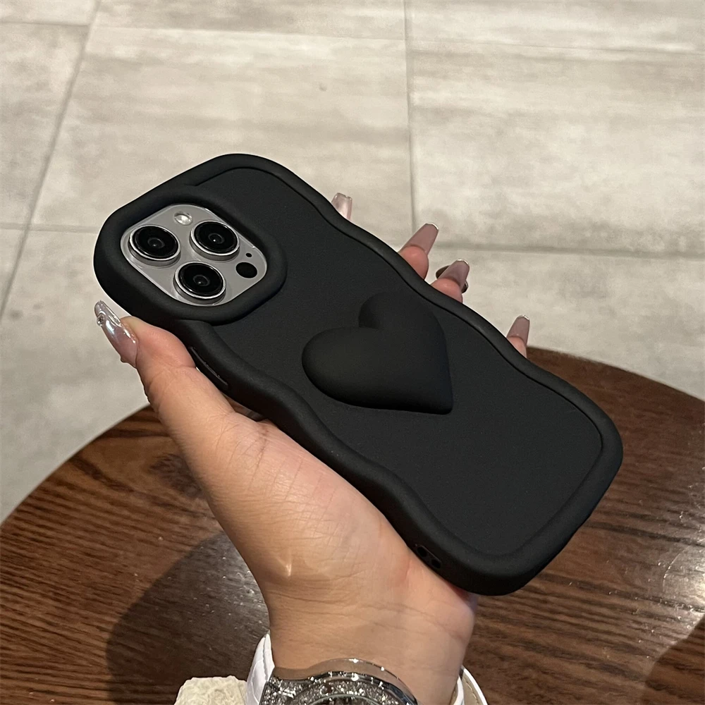 Волнистая рамка с большим любовным сердцем мягкая фоторамка для Realme 2 5 10 11 12 Pro Plus