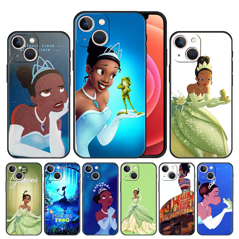 

Phone Case Cover for iPhone 11 12 13 Pro Max Xs 7 8 Plus 6 5 SE XR Mini Shockproof Casing TPU Cell Funda Disney Tiana Princess