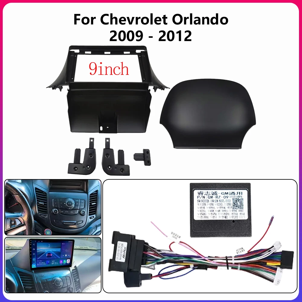 Фото Для Chevrolet Orlando 2009-2012 9-дюймовый радиоприемник Android стерео жгут экранов аксессуары навигация приборная панель кабельная рамка canbus №1