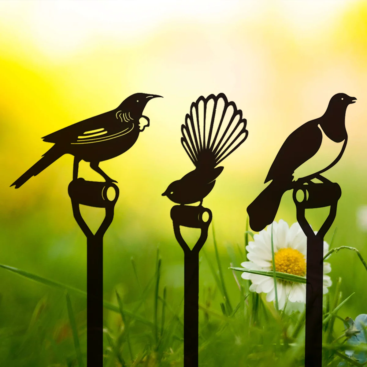 Акция Деревенское украшение для сада металлическая статуя птицы на лопате
