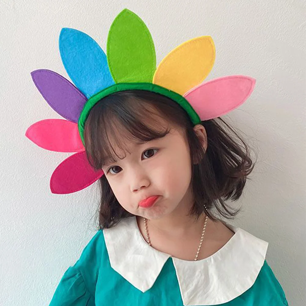 

Sun Flower Headband Sunflower Adult Hair Accessories Halloween+costumes Holiday Headpiece Petal Outfits Headdress Women