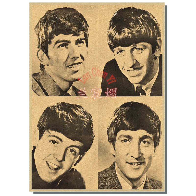 

Винтажные постеры с группой из крафт-бумаги