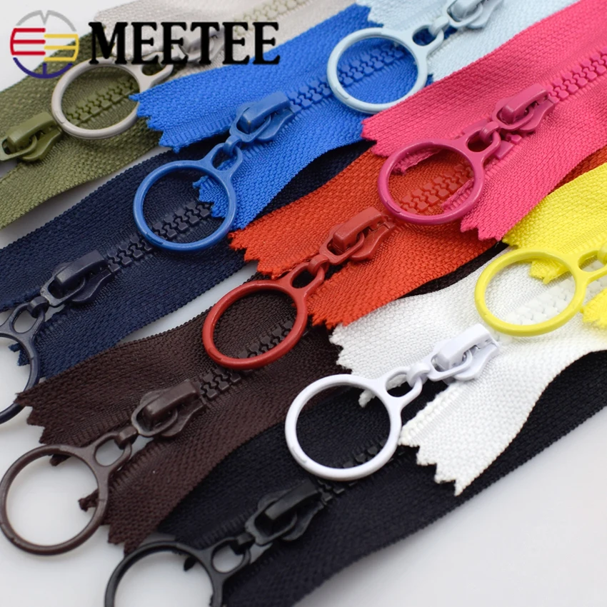 Meetee 10pcs Close-End 25cm/Open-End 60cm 3# Resin Zippers for Bag Coat Jacket Zipper DIY Textile Sewing Zip Garment Accessory | Дом и сад