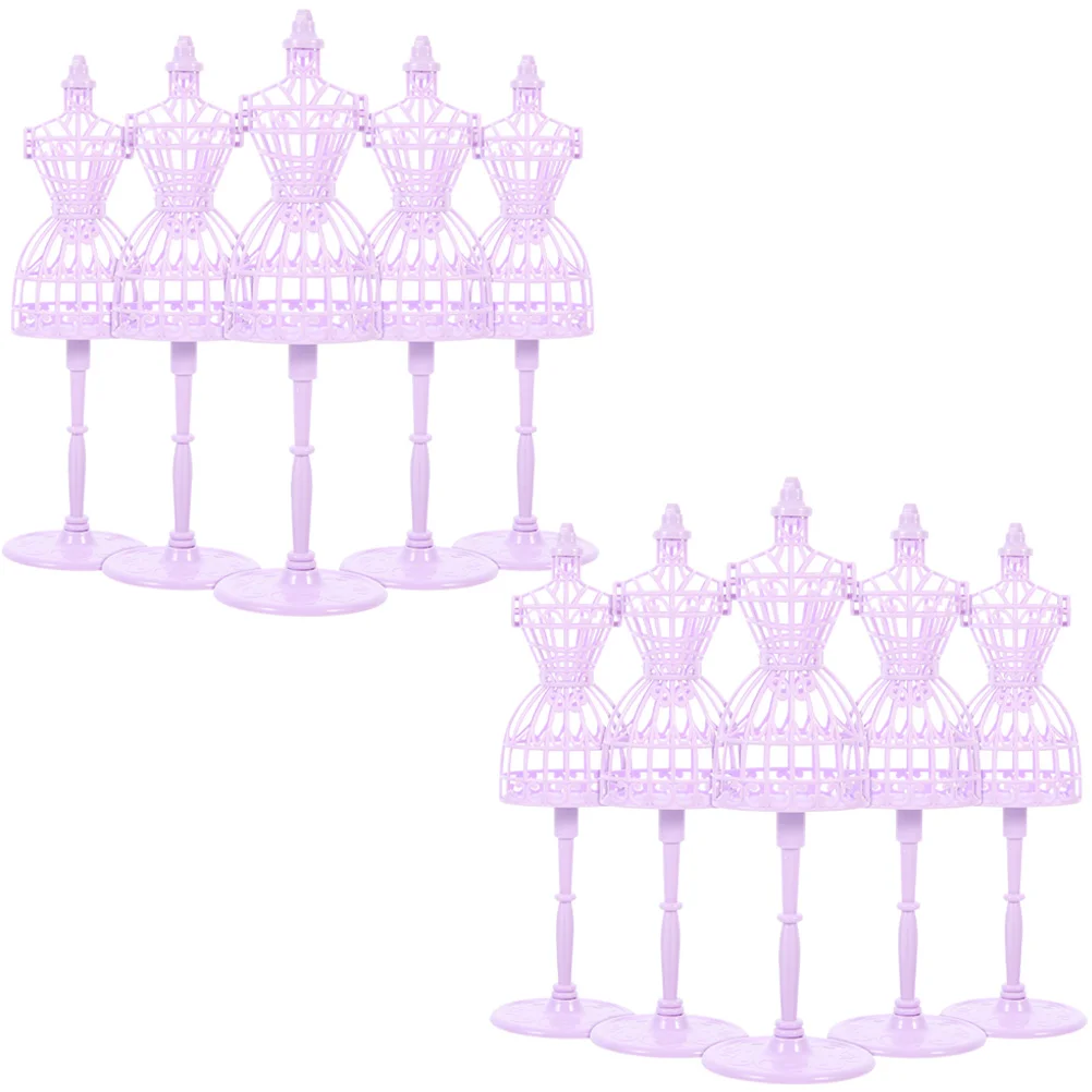 

10 Pcs Clothes Mannequin Small Dress Stands Cutout Dresses Puppet Mini Support Plastic Child Kids Hangers