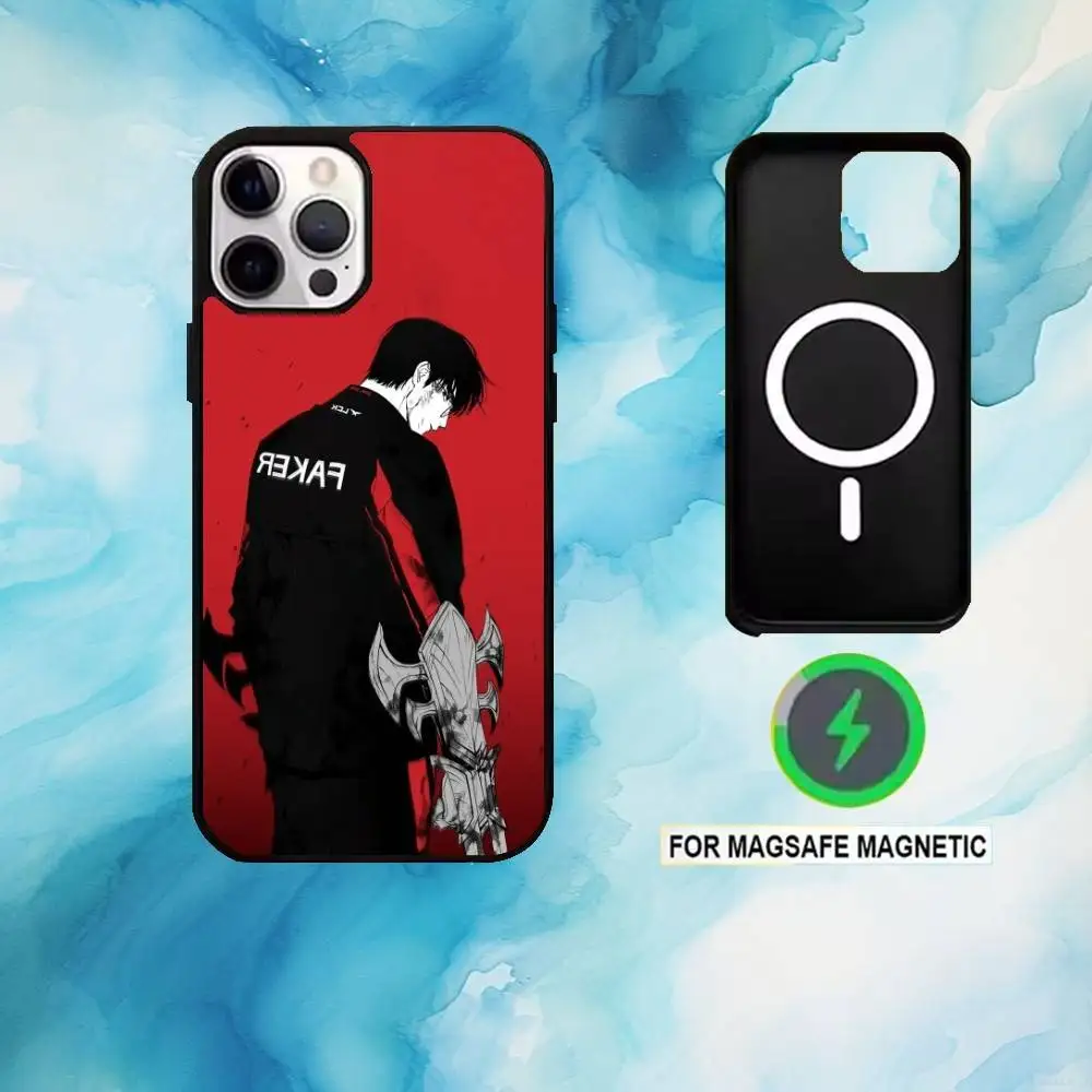 Фото Чехол для телефона SKT T1 Faker L-LOL для iPhone17,16,15,14,13,12,11 Plus, Pro Max с магнитной беспроводной зарядкой Magsafe №4