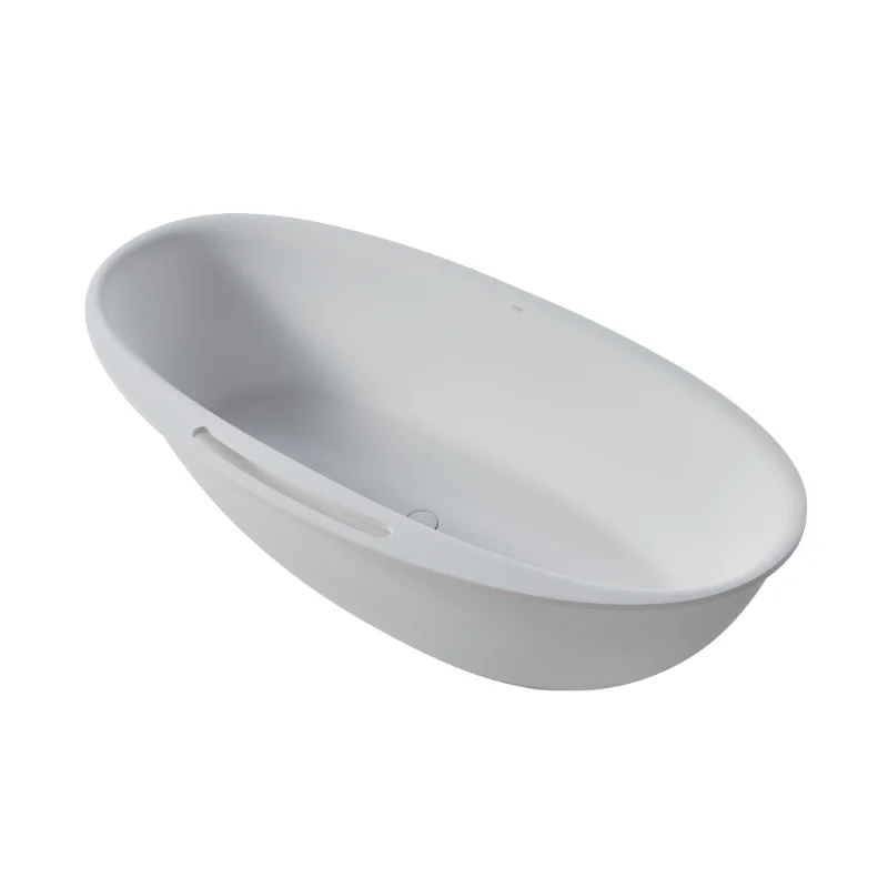 

Solid Surface Freestanding Bathtub White Solid Surface [US Stock]