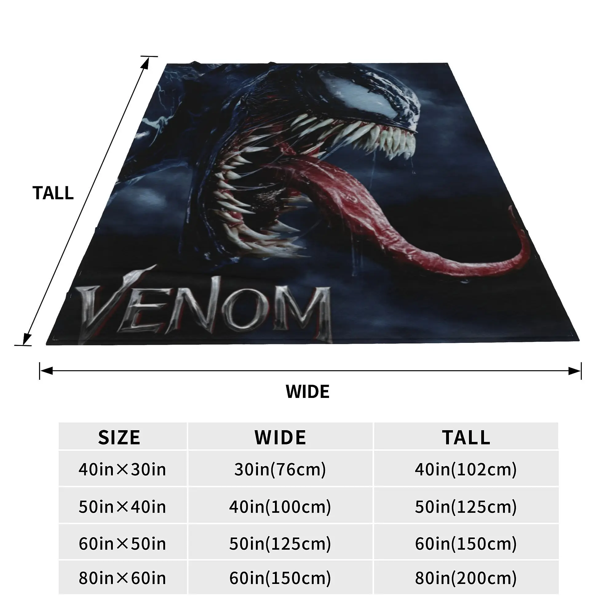 Вязаное одеяло Venom Grin Comic Staring Eyes фланелевое легкое супергероя дорожные пледы на