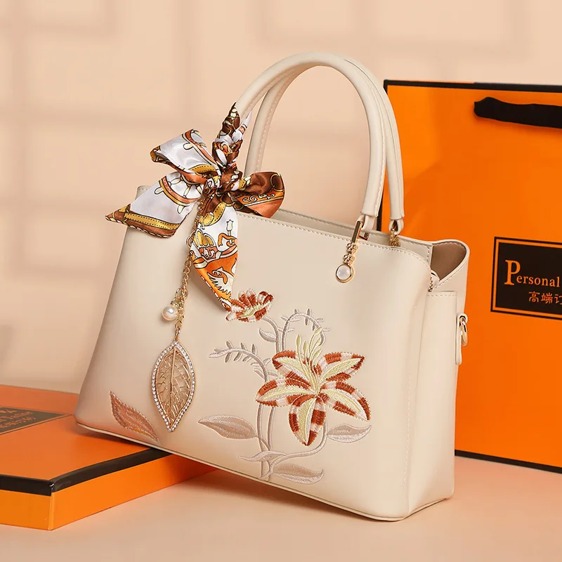 2025 новый легкий китайский стиль арт-дизайн большая вместительная вышитая сумка