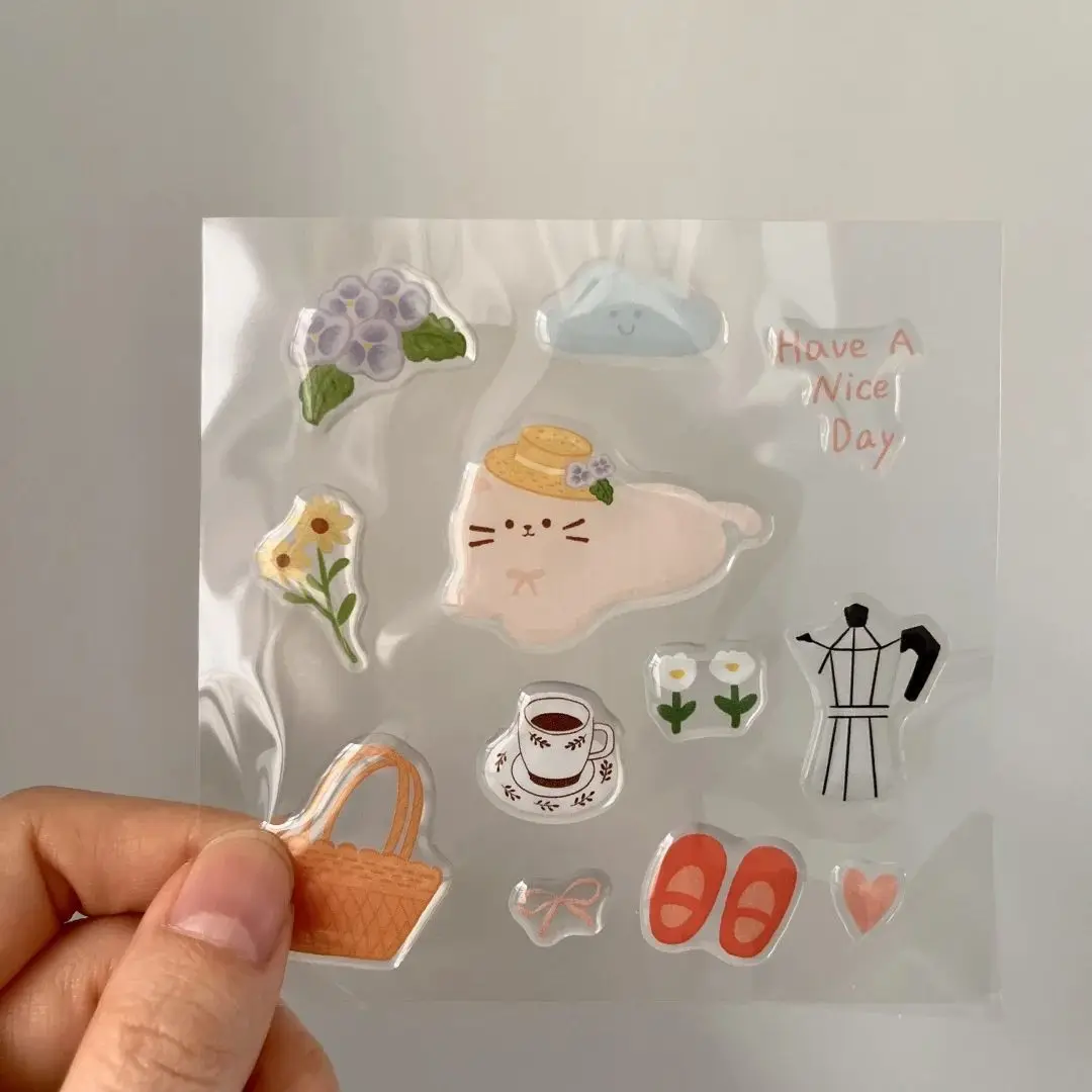 

Гелевые 3D наклейки с котом