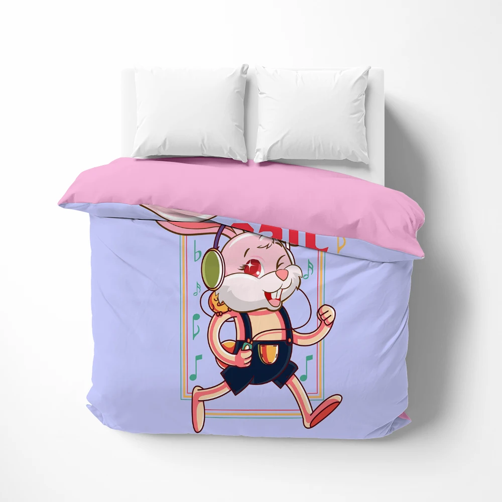 Постельное белье с мультяшным Кроликом пододеяльник/одеяло/удобный чехол милое