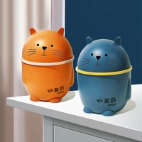 desktop trash can with lid mini flip cover cartoon cute small trash can japanese style household trash bucket paper basket
