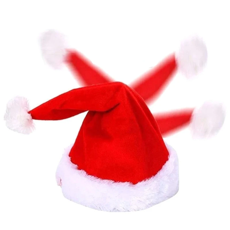 

Christmas with Pompom Singing Dance Santa Hat Winter Holiday Party Headwear