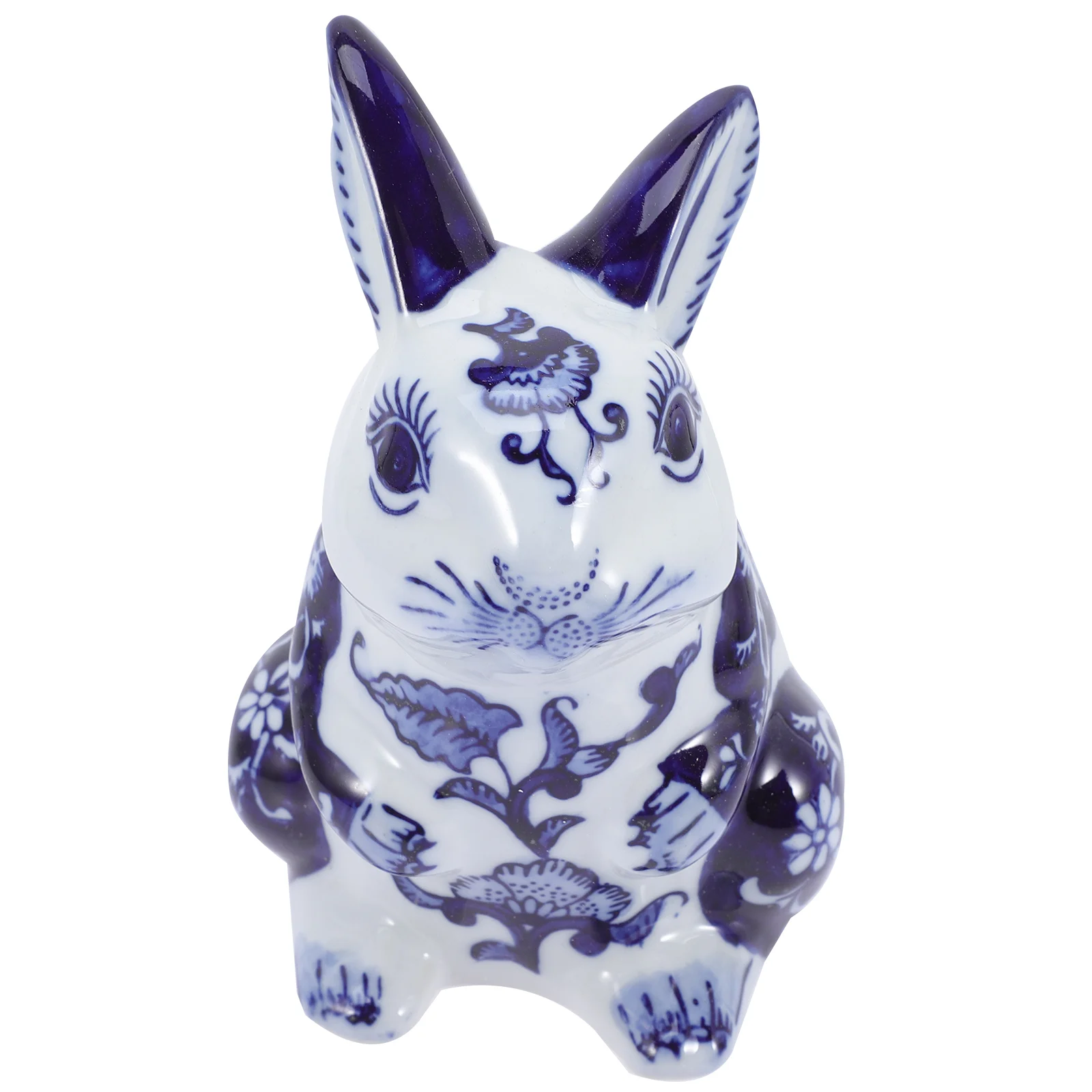 

Classical Porcelain Rabbit Statue Delicate Ceramic Bunny Craft Rabbit Adornment Desktop Decoration