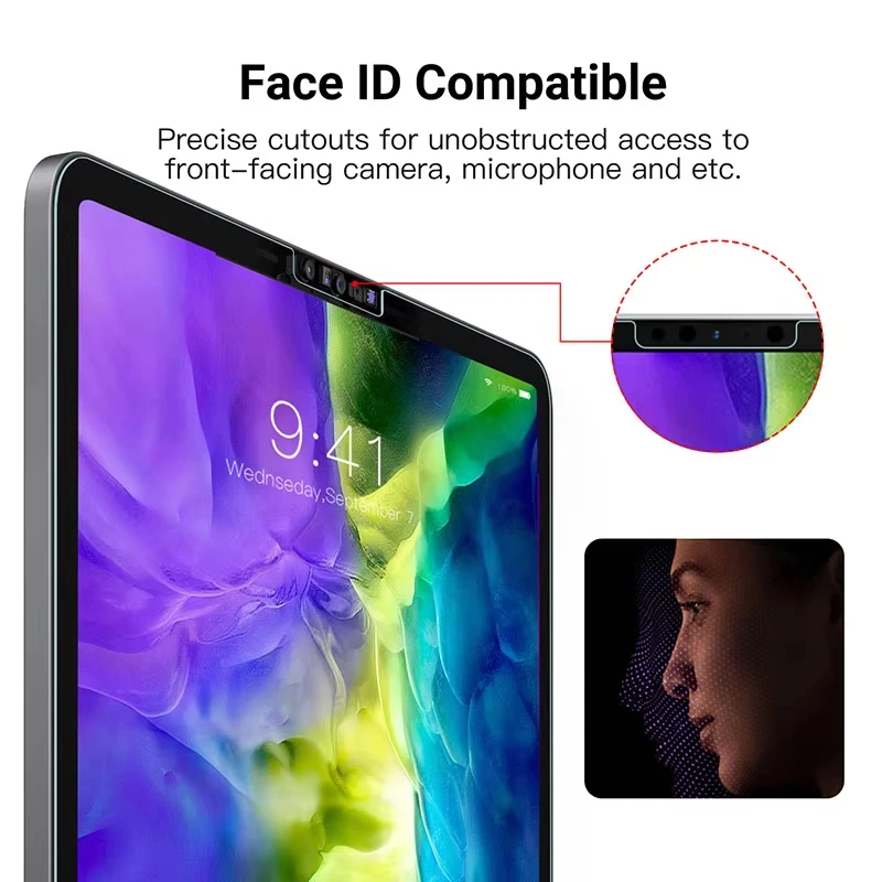 Фото Матовая защитная пленка с эффектом бумаги для iPad Pro 11 13 M4 M5, iPad 10 11-го 12-го поколений 10.9 12.9 Air 6 7 8-го поколений, нескользящая поверхность для письма. №3