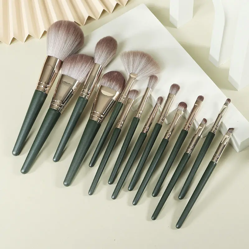 

14 PC of Makeup Brush Set Complete Set of Super Soft Powder Powder Blusher Foundation Make-up Eye Shadow Portable Storage Bag