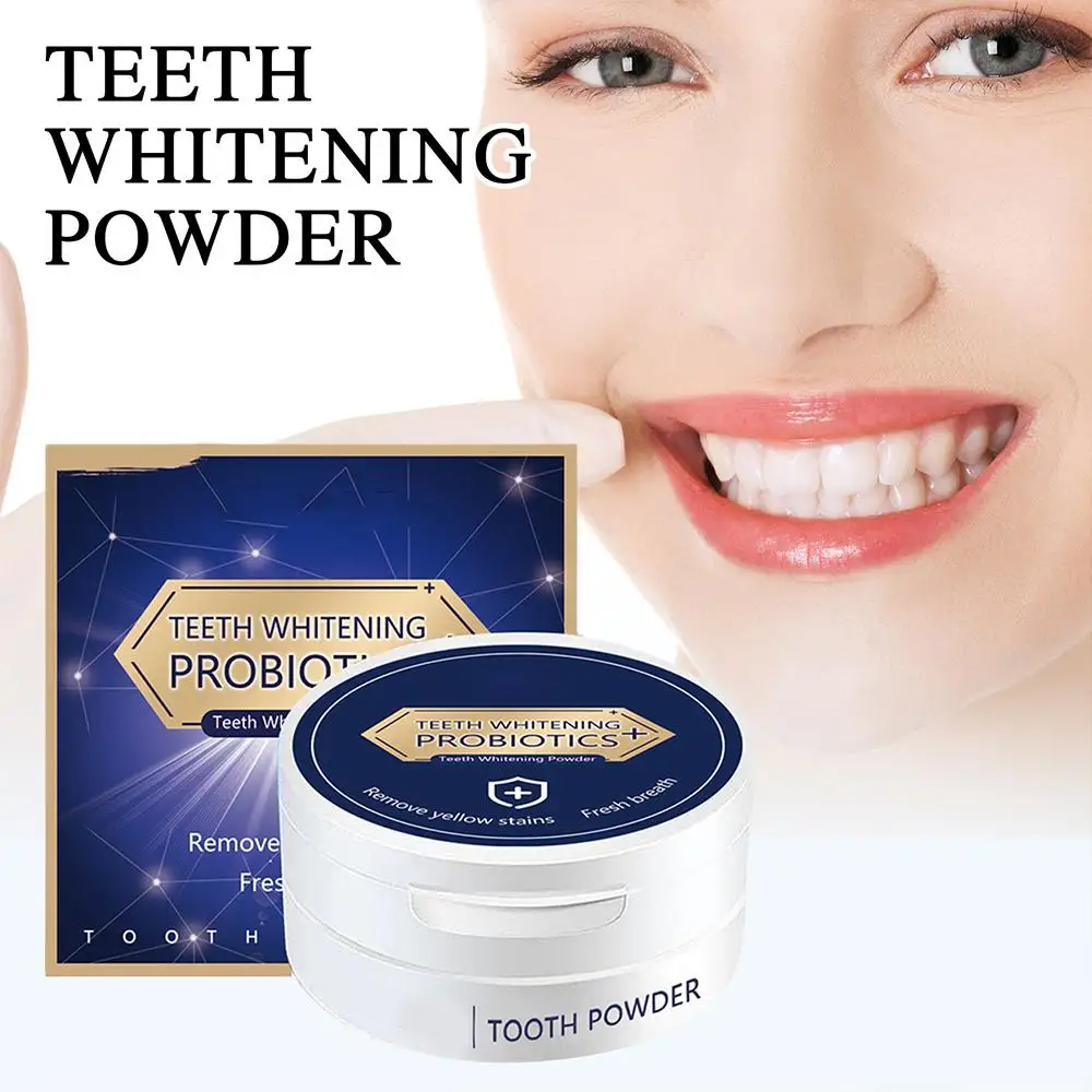 

Probiotic Teeth Whitening Powder Bleach Oral Hygiene Dental Women Remove Stains Fresh & Cleaning Plaque Men Beauty Breath C D0O3