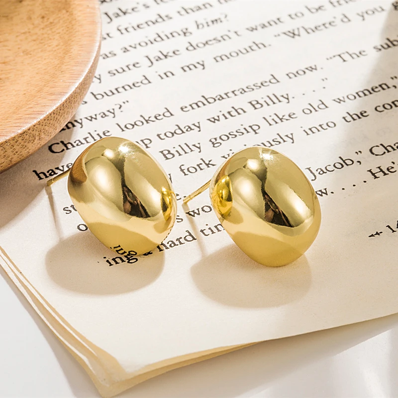 

Новое золото, оригинальный дизайн, французское Ретро гладкое покрытие, 18-каратное золото с драгоценными камнями, серьги, старший подарок