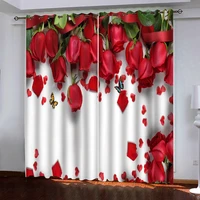 3d rose petal curtains for living room bedroom home decoration modern kitchen bathroom cortinas drapes