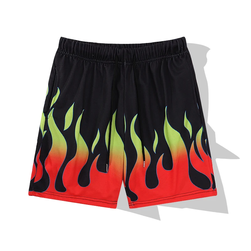 

Повседневные Летние тренировочные брюки в стиле Харадзюку с принтом пламени, мужские и женские джоггеры на шнурке, уличная одежда с широким...