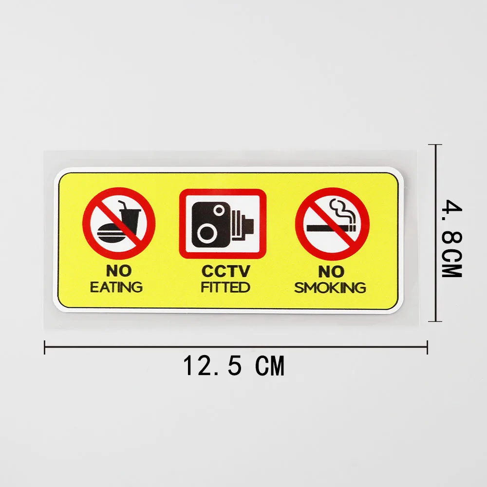 3 х без еды питья CCTV установленная наклейка на такси ПВХ автомобильная 12 5 см × 4 8